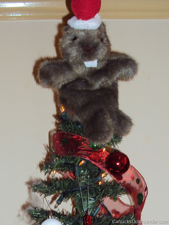 Donna and Jason's Christmas tree beaver, wombat