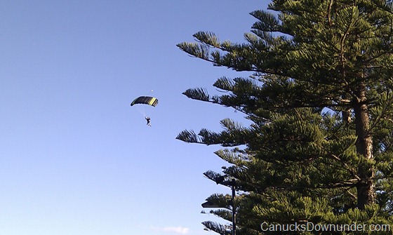 Skydiver in the sky