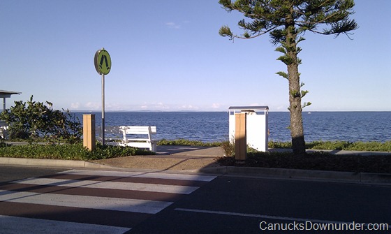 View of the ocean across the street